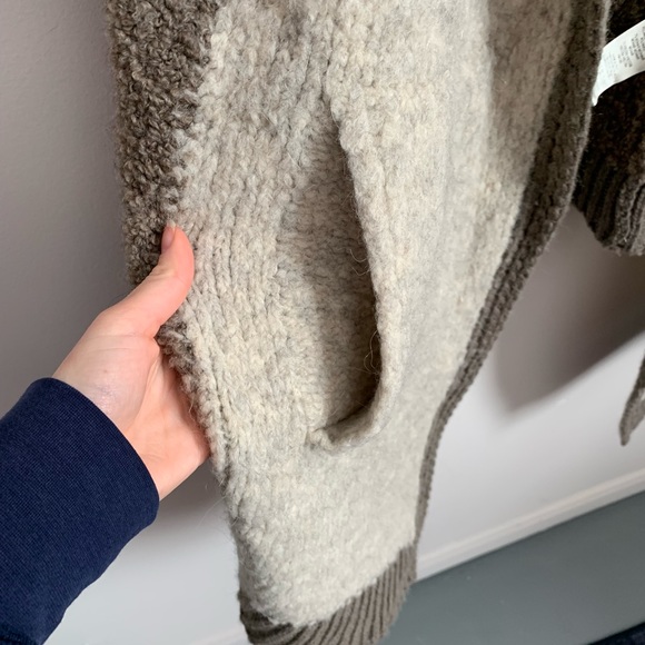 Anthropologie Sleeping on Snow Women’s Cocoon Cardigan Brown and Cream One Size - Picture 7 of 14